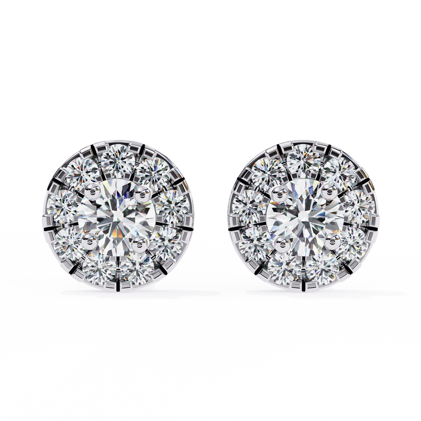 0.26 ct Eternity Halo Lab-Grown Diamond Stud Earrings