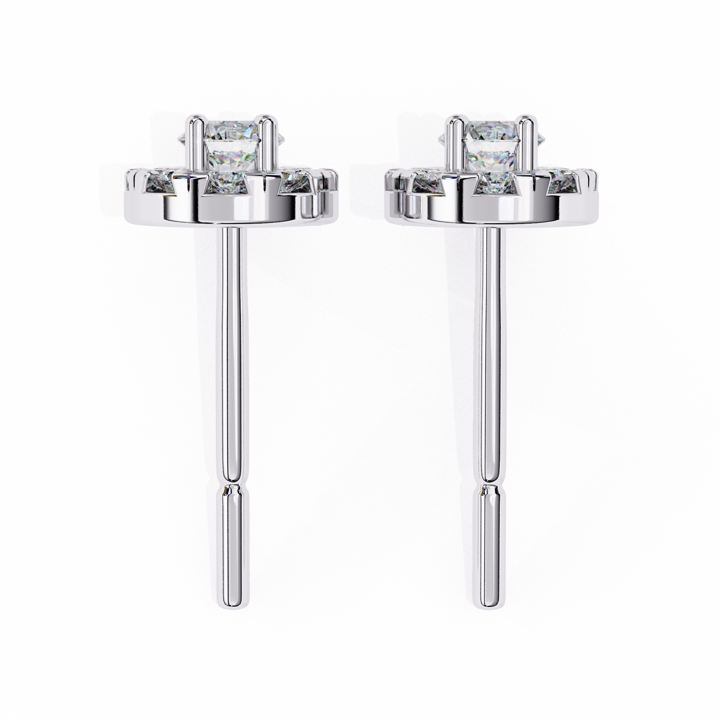 0.26 ct Eternity Halo Lab-Grown Diamond Stud Earrings