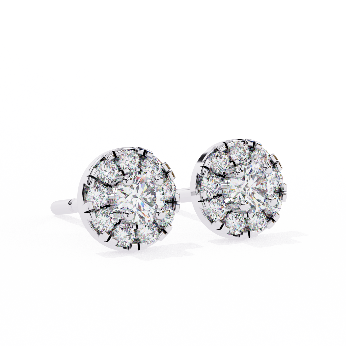 0.26 ct Eternity Halo Lab-Grown Diamond Stud Earrings