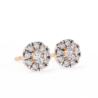 0.26 ct Eternity Halo Lab-Grown Diamond Stud Earrings