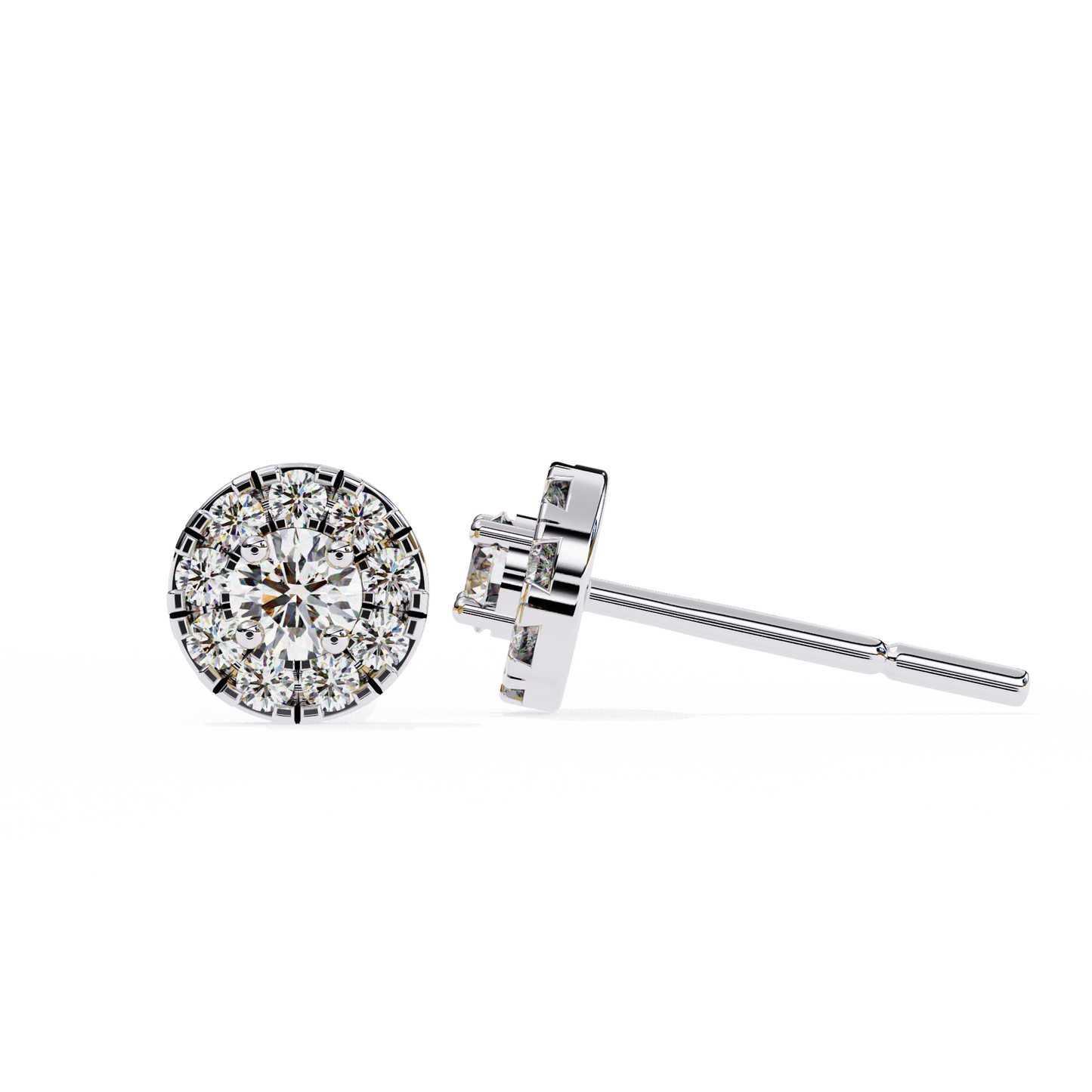 0.26 ct Eternity Halo Lab-Grown Diamond Stud Earrings