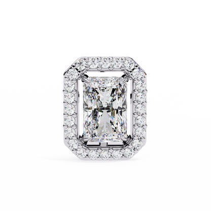 0.96CT Radiant Brilliant Cut Halo Lab Diamond Earrings