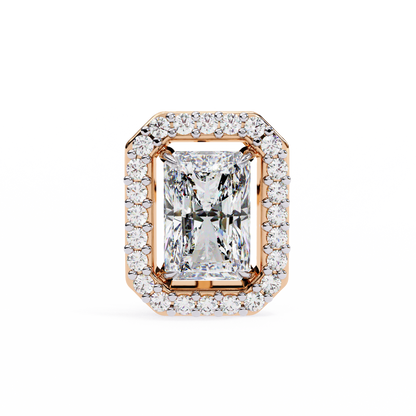 0.96CT Radiant Brilliant Cut Halo Lab Diamond Earrings