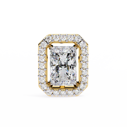 0.96CT Radiant Brilliant Cut Halo Lab Diamond Earrings