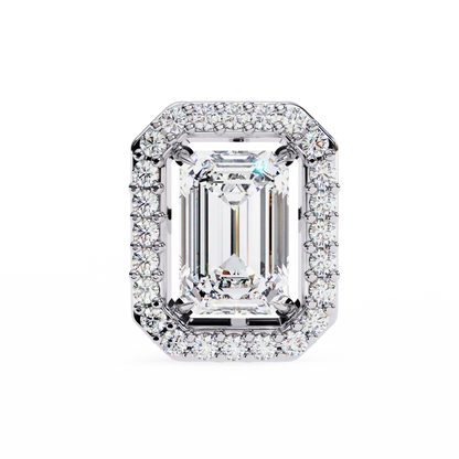 0.86 CT Emerald Cut Halo Lab Diamond Earrings