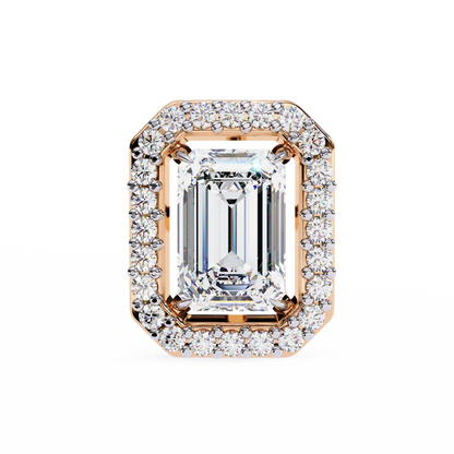 0.86 CT Emerald Cut Halo Lab Diamond Earrings