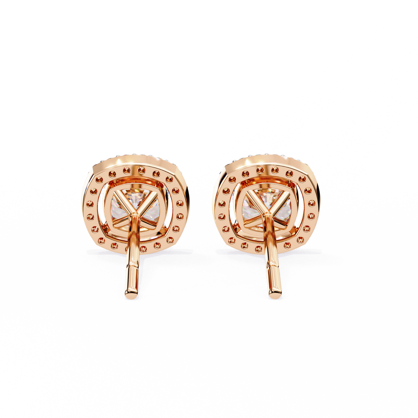 0.96CT Cushion Lab Grown Diamond Halo Earrings The perfect blend of classic elegance and modern style
