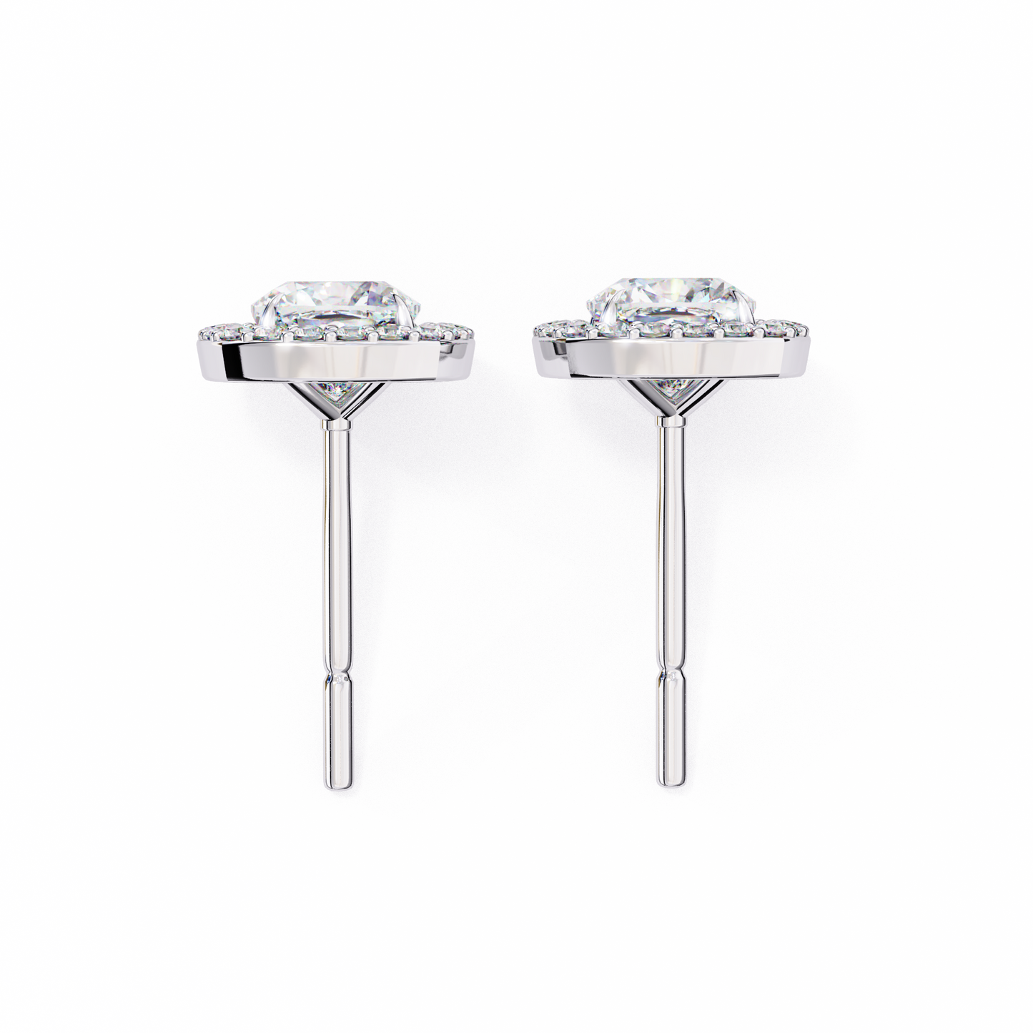 0.96CT Cushion Lab Grown Diamond Halo Earrings The perfect blend of classic elegance and modern style