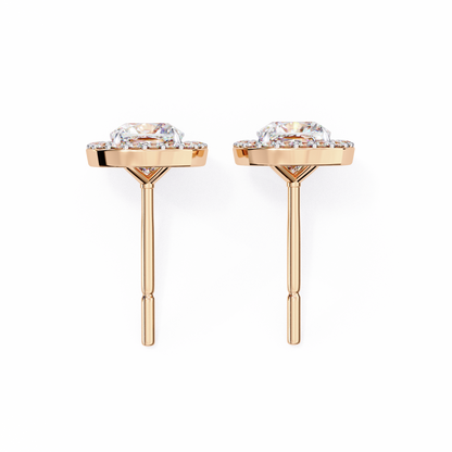 0.96CT Cushion Lab Grown Diamond Halo Earrings The perfect blend of classic elegance and modern style