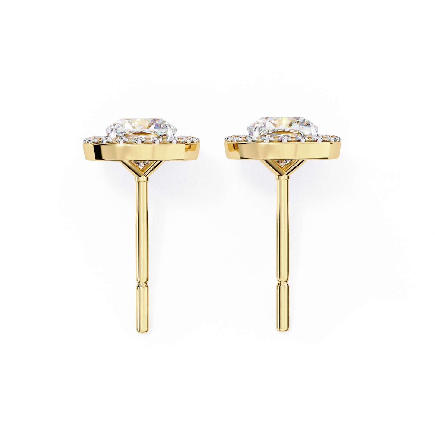 0.96CT Cushion Lab Grown Diamond Halo Earrings The perfect blend of classic elegance and modern style