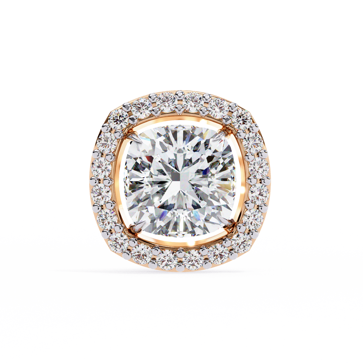 0.96CT Cushion Lab Grown Diamond Halo Earrings The perfect blend of classic elegance and modern style