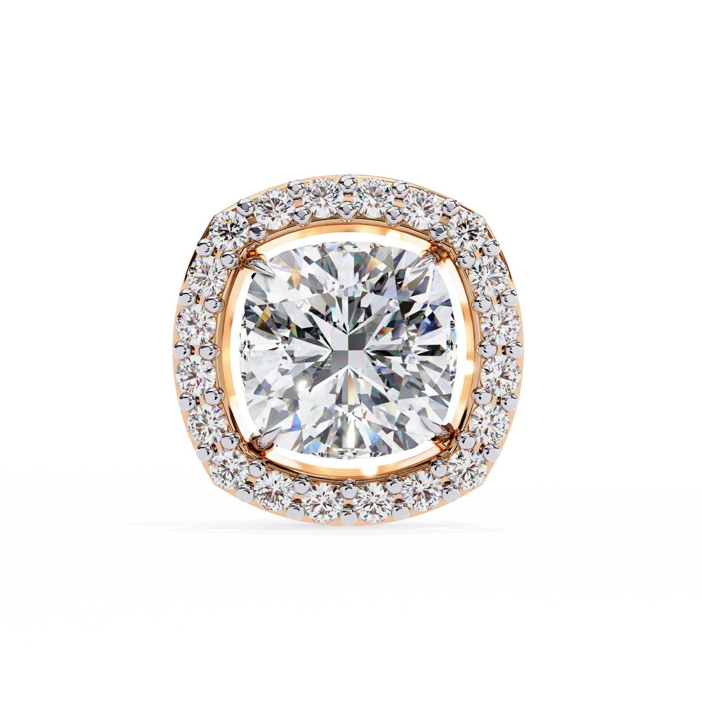 0.96CT Cushion Lab Grown Diamond Halo Earrings The perfect blend of classic elegance and modern style