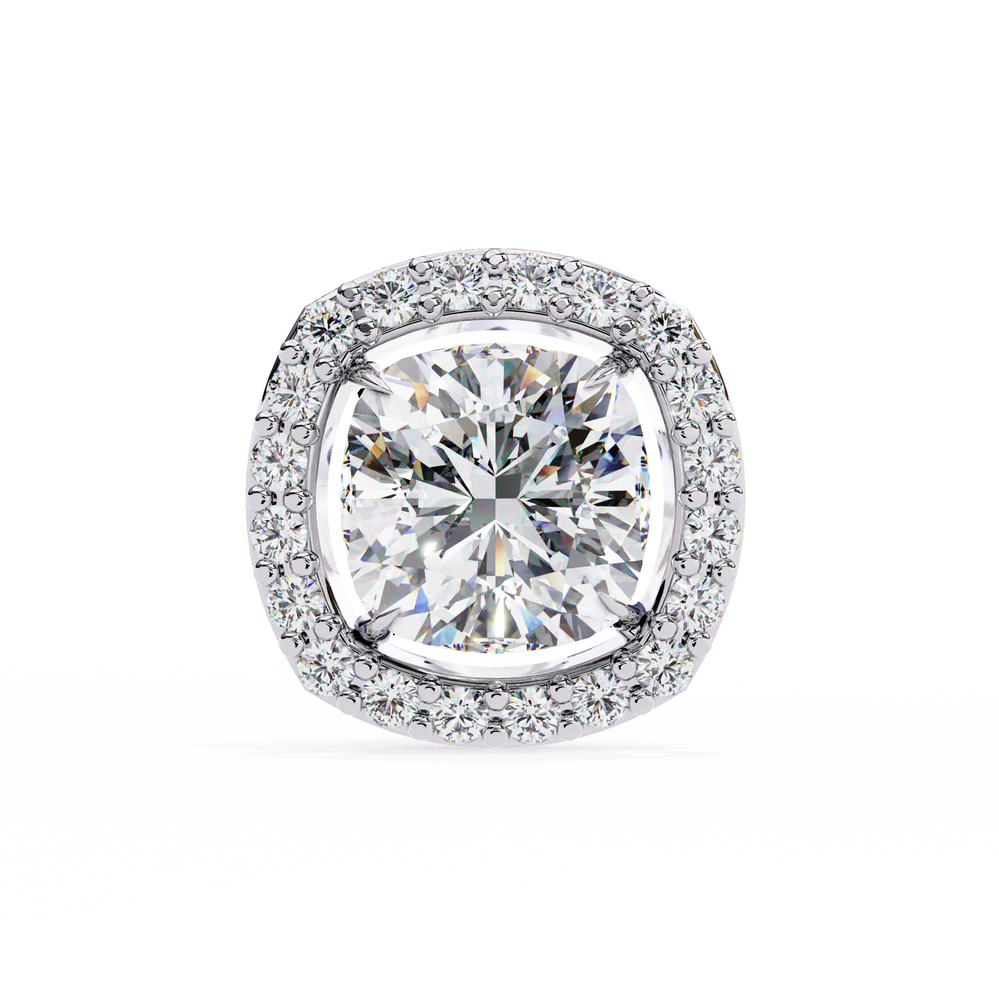 0.96CT Cushion Lab Grown Diamond Halo Earrings The perfect blend of classic elegance and modern style