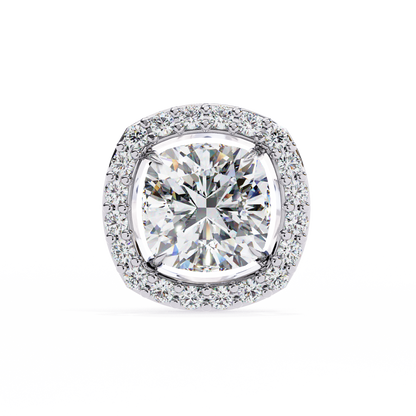 0.96CT Cushion Lab Grown Diamond Halo Earrings The perfect blend of classic elegance and modern style