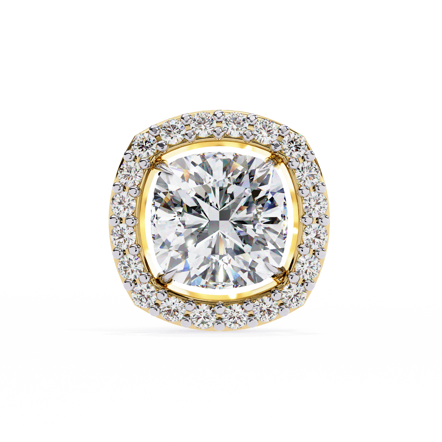 0.96CT Cushion Lab Grown Diamond Halo Earrings The perfect blend of classic elegance and modern style