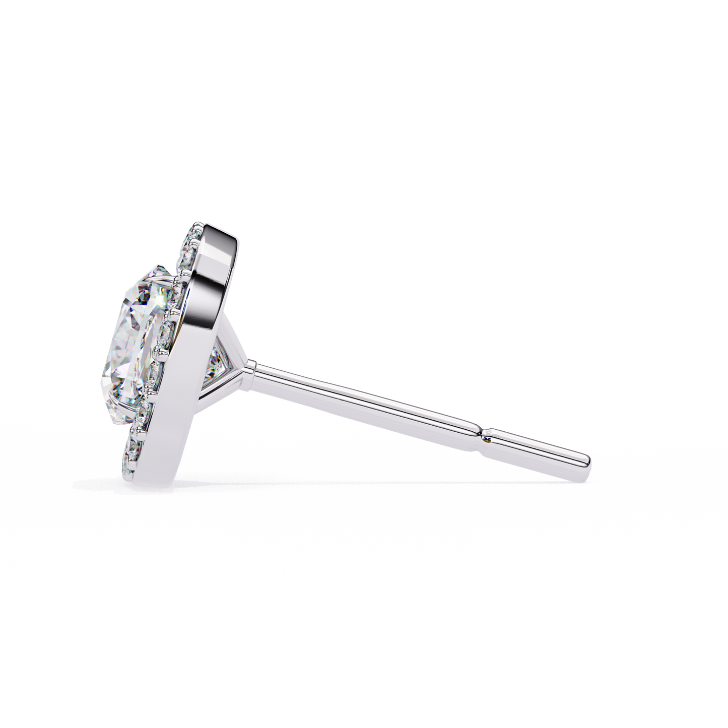 0.96CT Cushion Lab Grown Diamond Halo Earrings The perfect blend of classic elegance and modern style