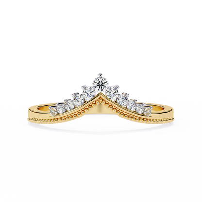 V-Cut Lab-Grown Diamond Ring with Royal Elegance , 14k Gold Diamond Ring