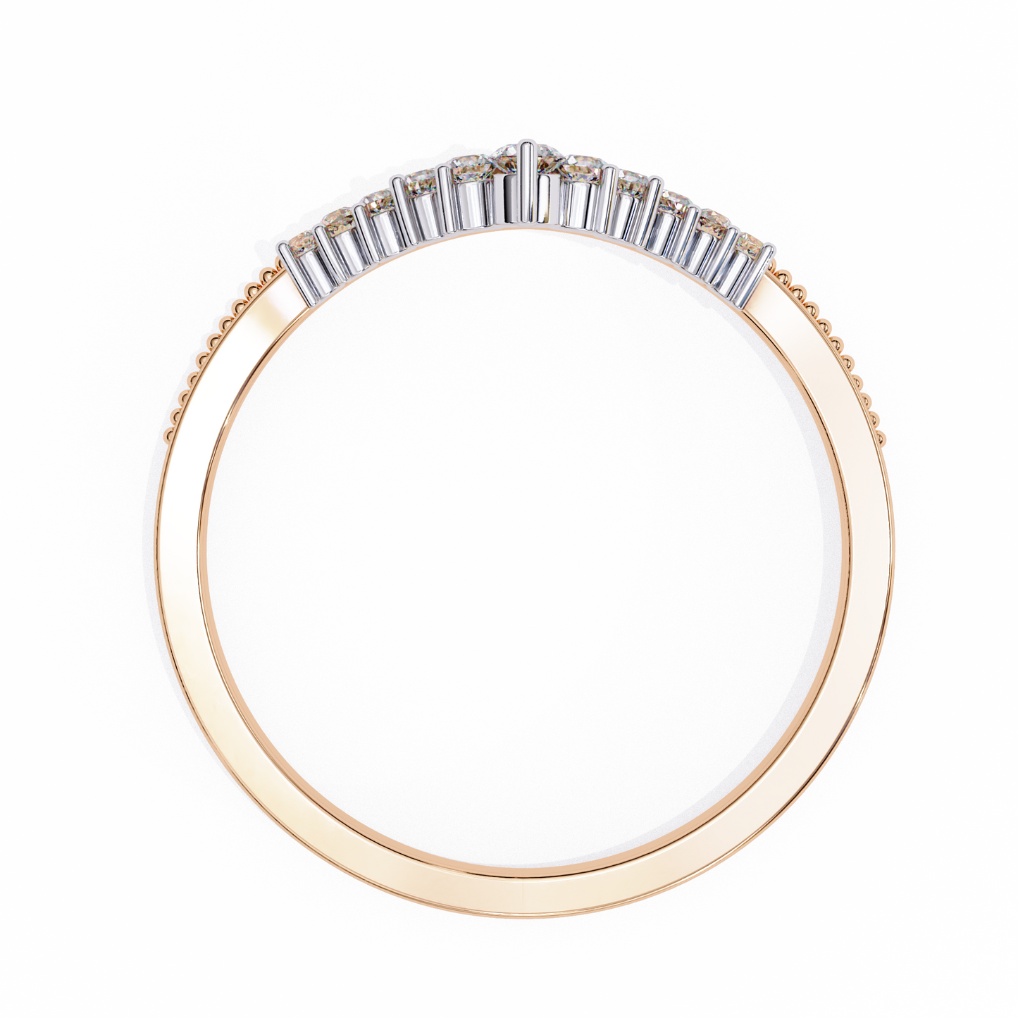 V-Cut Lab-Grown Diamond Ring with Royal Elegance , 14k Gold Diamond Ring