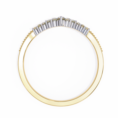 V-Cut Lab-Grown Diamond Ring with Royal Elegance , 14k Gold Diamond Ring