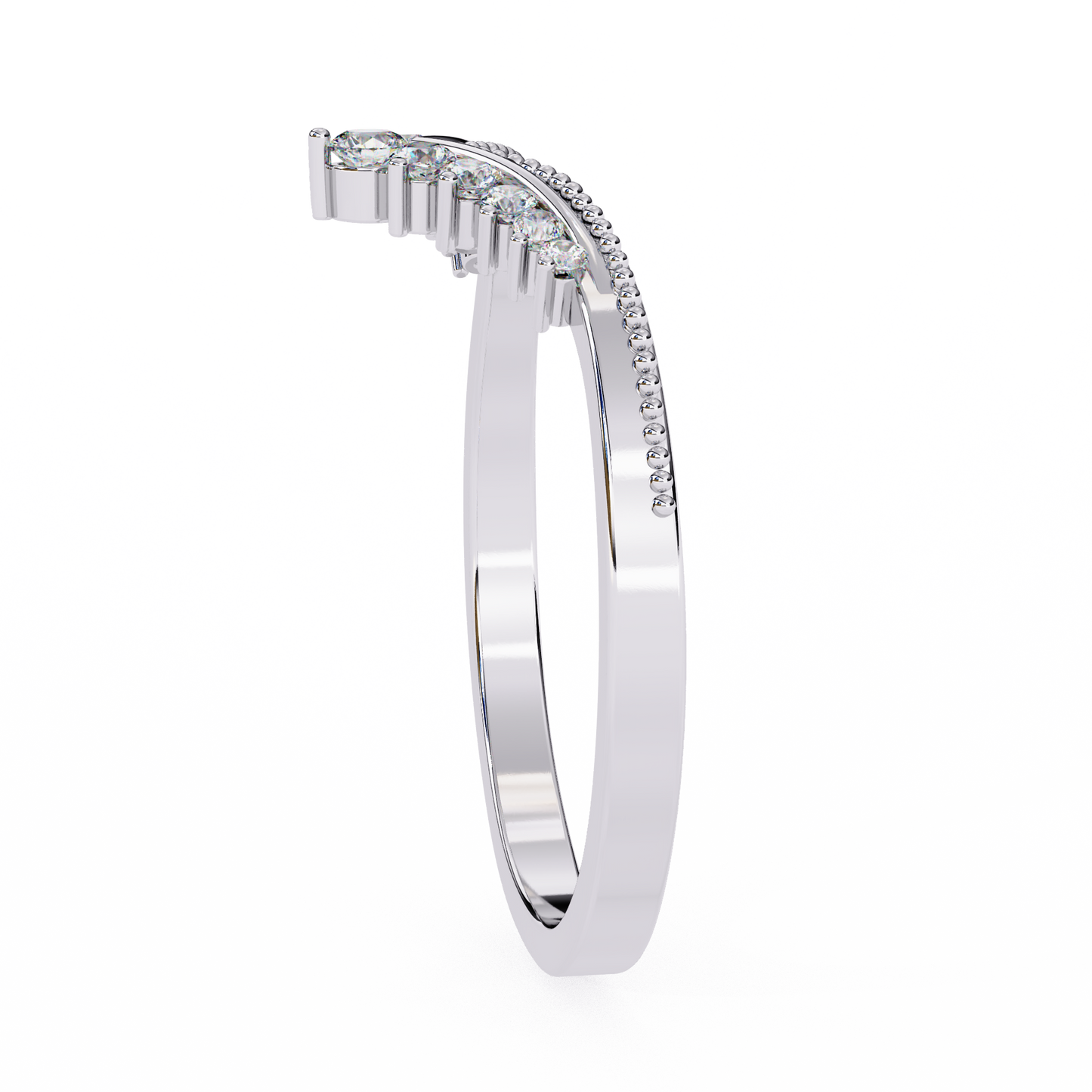 V-Cut Lab-Grown Diamond Ring with Royal Elegance , 14k Gold Diamond Ring