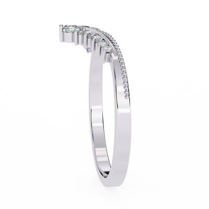 V-Cut Lab-Grown Diamond Ring with Royal Elegance , 14k Gold Diamond Ring