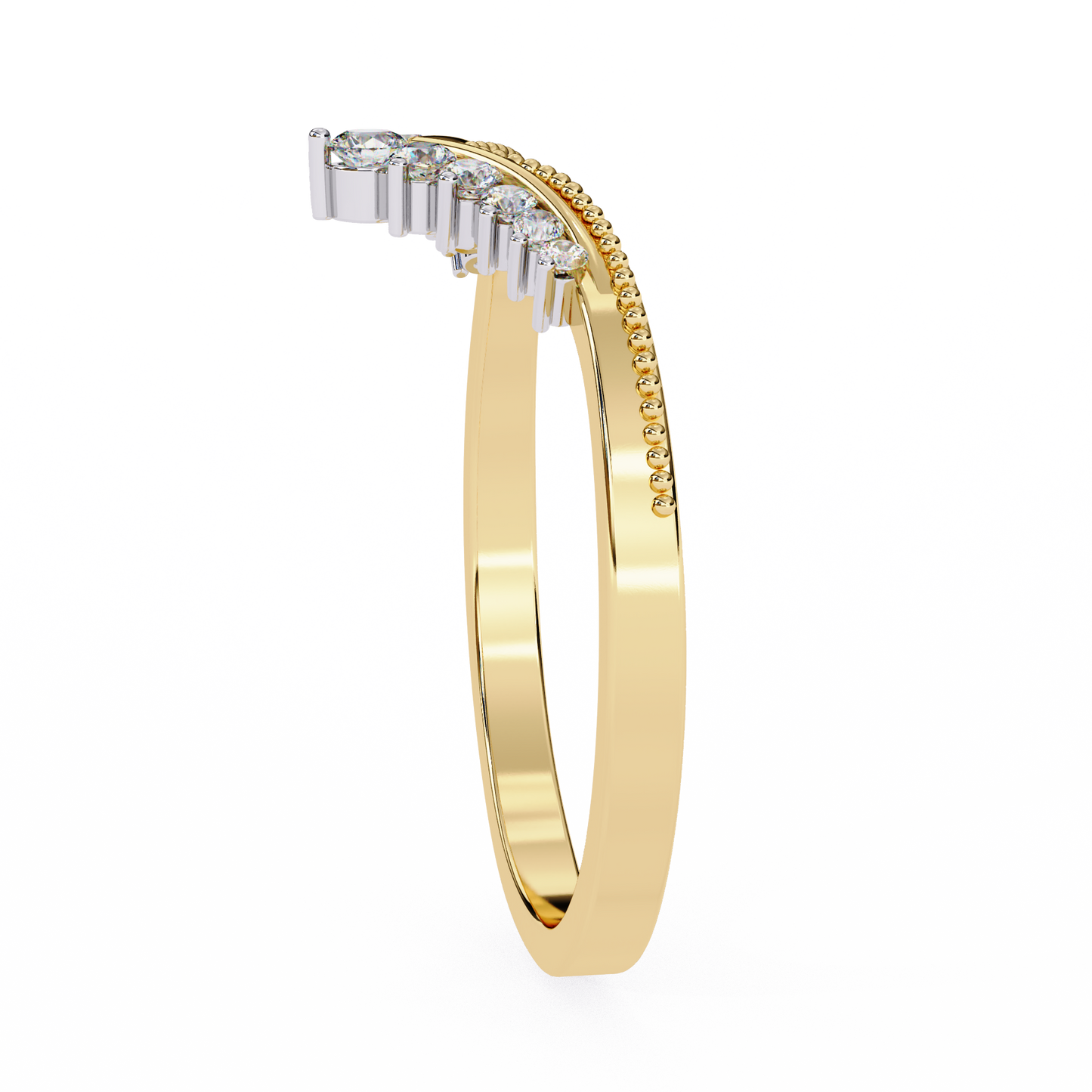 V-Cut Lab-Grown Diamond Ring with Royal Elegance , 14k Gold Diamond Ring