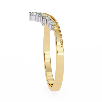 V-Cut Lab-Grown Diamond Ring with Royal Elegance , 14k Gold Diamond Ring