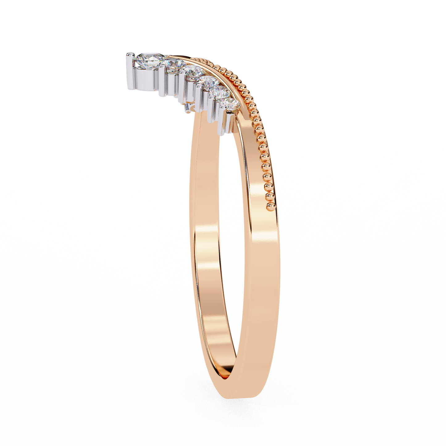 V-Cut Lab-Grown Diamond Ring with Royal Elegance , 14k Gold Diamond Ring
