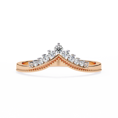 V-Cut Lab-Grown Diamond Ring with Royal Elegance , 14k Gold Diamond Ring