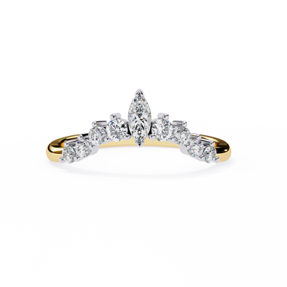 Tiara-Style Lab Diamond Ring with Marquise Center