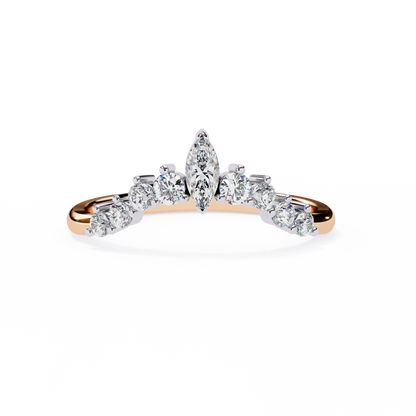 Tiara-Style Lab Diamond Ring with Marquise Center