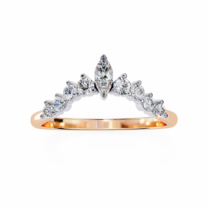 Tiara-Style Lab Diamond Ring with Marquise Center