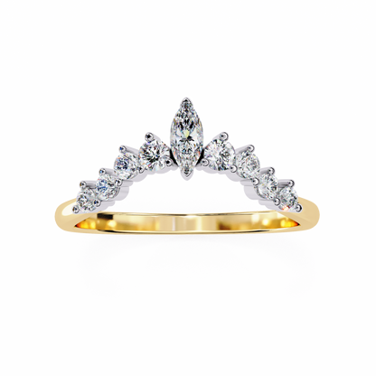 Tiara-Style Lab Diamond Ring with Marquise Center
