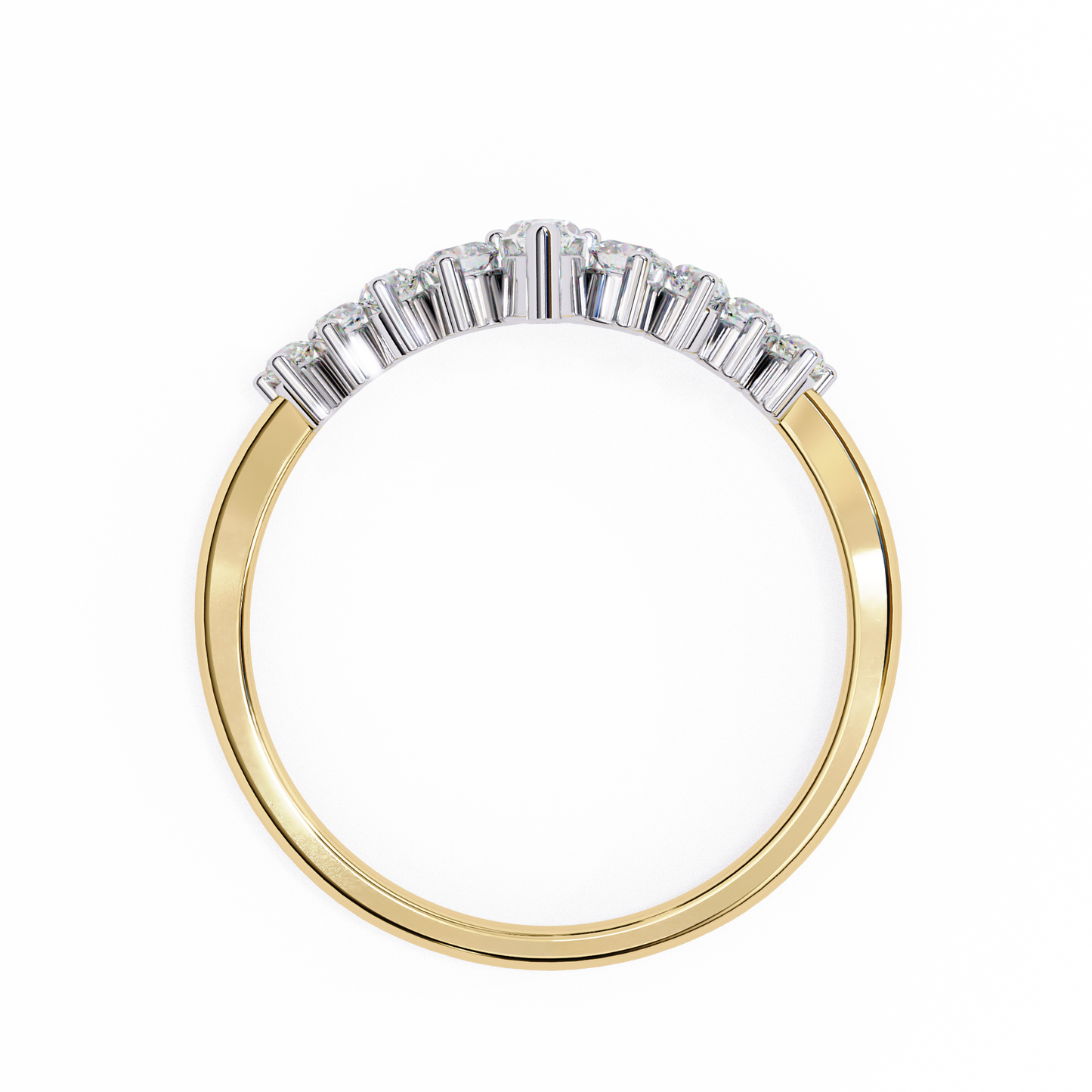 Tiara-Style Lab Diamond Ring with Marquise Center