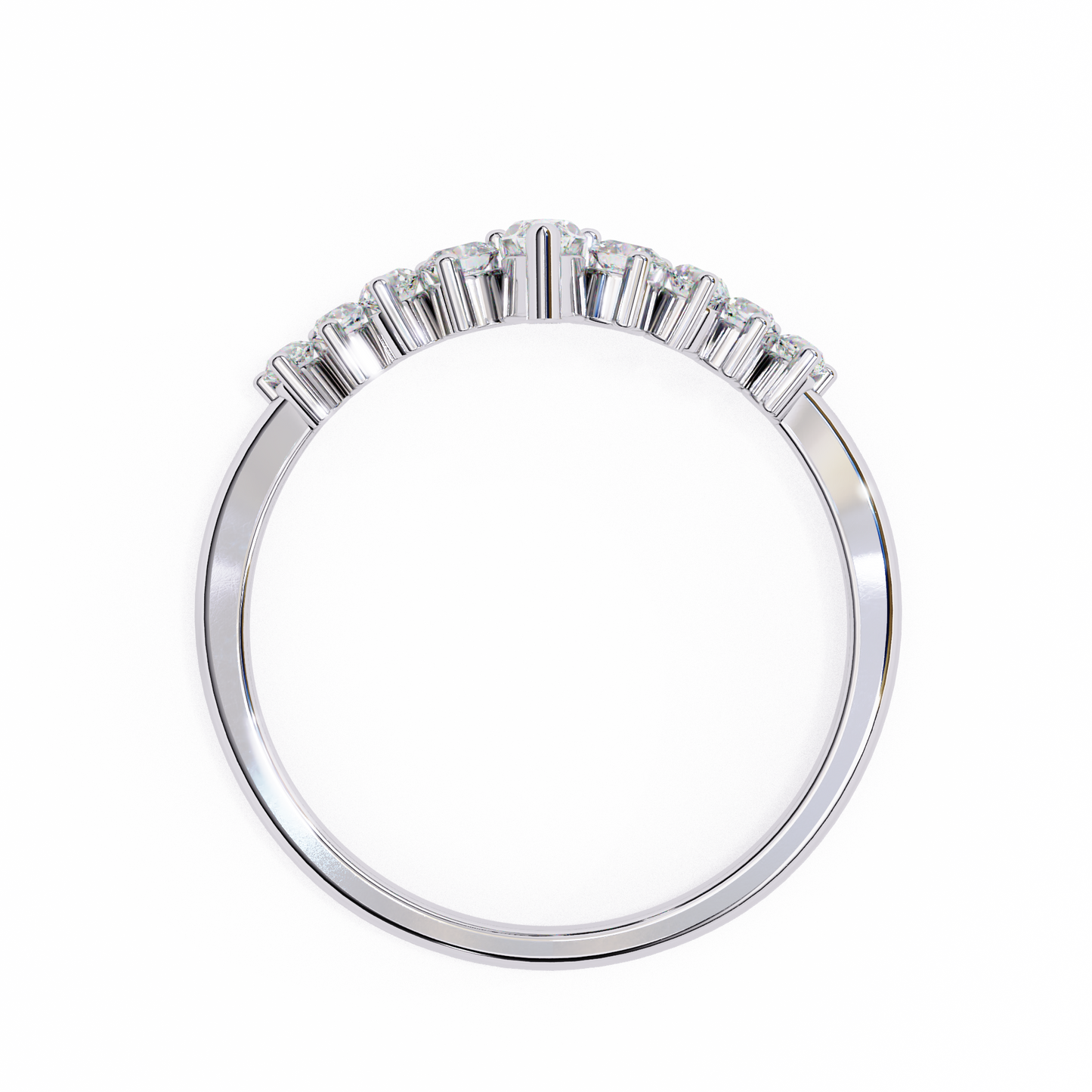 Tiara-Style Lab Diamond Ring with Marquise Center