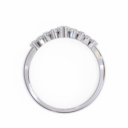 Tiara-Style Lab Diamond Ring with Marquise Center