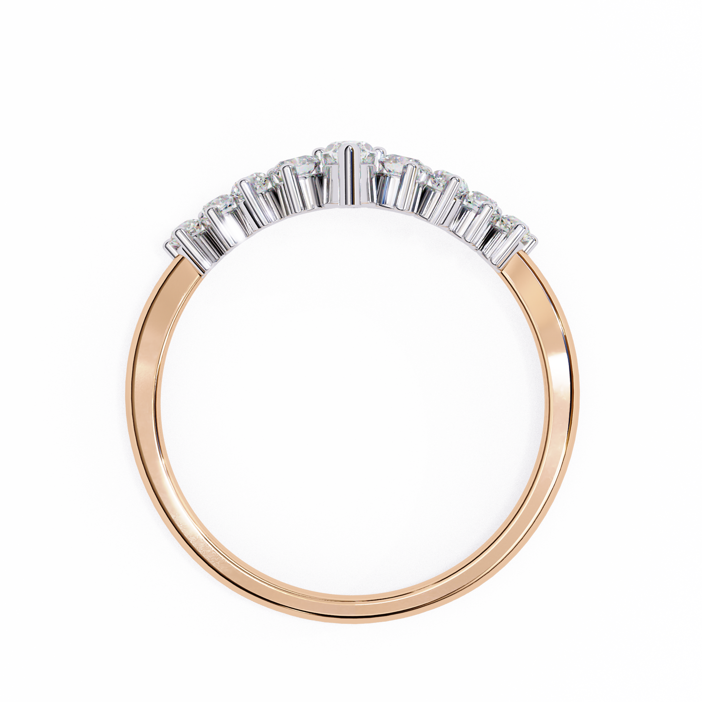 Tiara-Style Lab Diamond Ring with Marquise Center