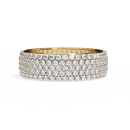 Bold Brilliance: Wide Lab Diamond Eternity Band in Yellow Gold