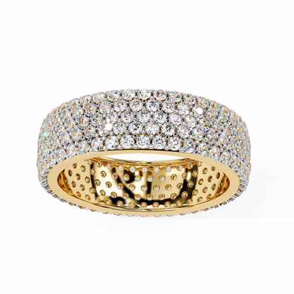 Bold Brilliance: Wide Lab Diamond Eternity Band in Yellow Gold