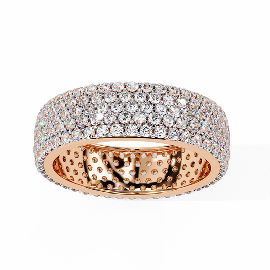 Bold Brilliance: Wide Lab Diamond Eternity Band in Yellow Gold