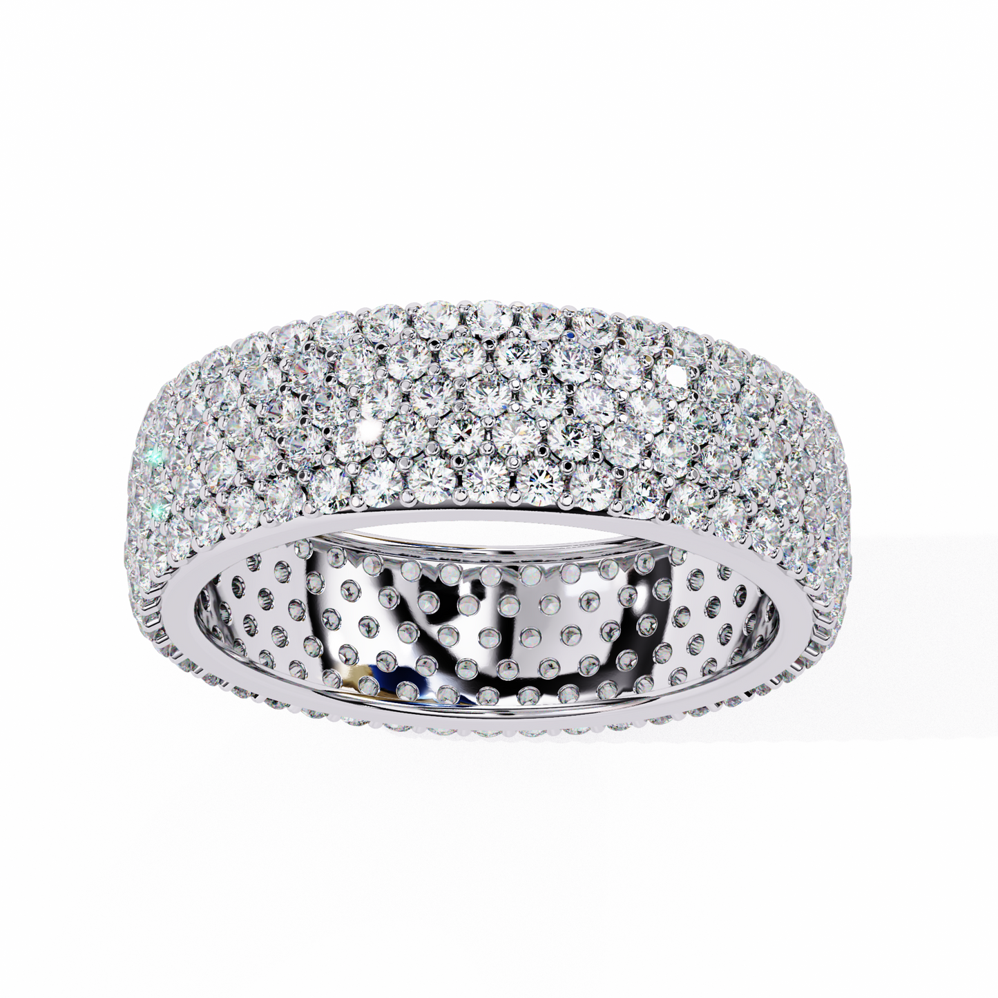 Bold Brilliance: Wide Lab Diamond Eternity Band in Yellow Gold