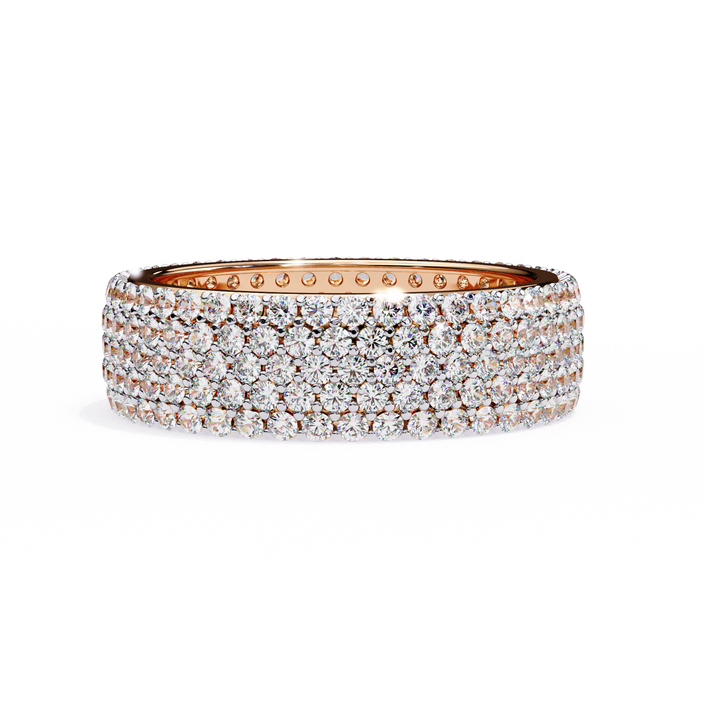 Bold Brilliance: Wide Lab Diamond Eternity Band in Yellow Gold