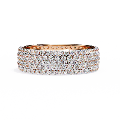 Bold Brilliance: Wide Lab Diamond Eternity Band in Yellow Gold