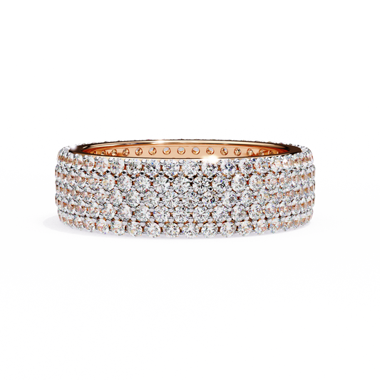 Bold Brilliance: Wide Lab Diamond Eternity Band in Yellow Gold