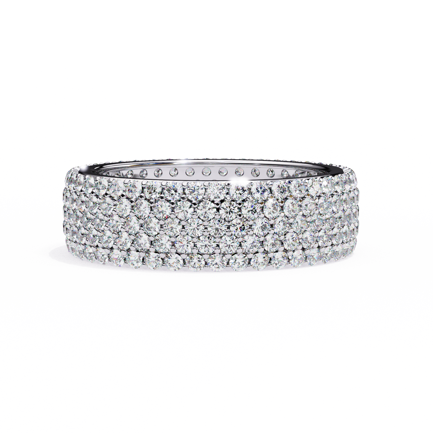 Bold Brilliance: Wide Lab Diamond Eternity Band in Yellow Gold