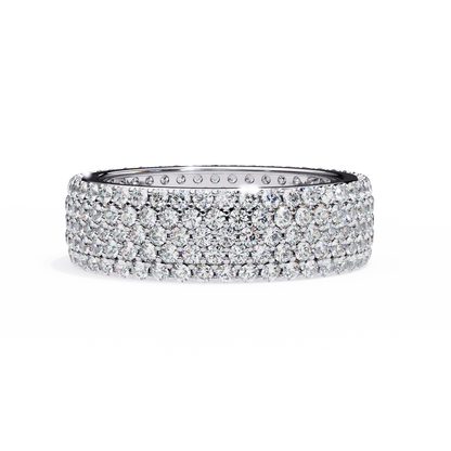 Bold Brilliance: Wide Lab Diamond Eternity Band in Yellow Gold