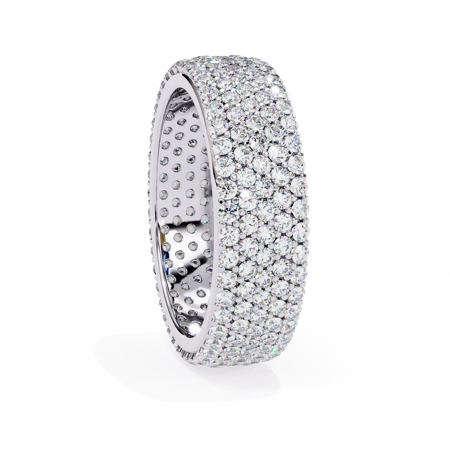 Bold Brilliance: Wide Lab Diamond Eternity Band in Yellow Gold