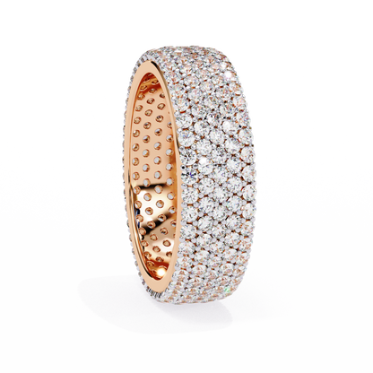 Bold Brilliance: Wide Lab Diamond Eternity Band in Yellow Gold