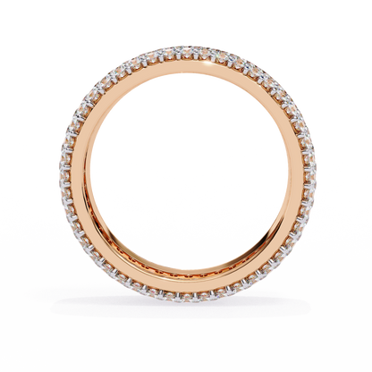 Bold Brilliance: Wide Lab Diamond Eternity Band in Yellow Gold