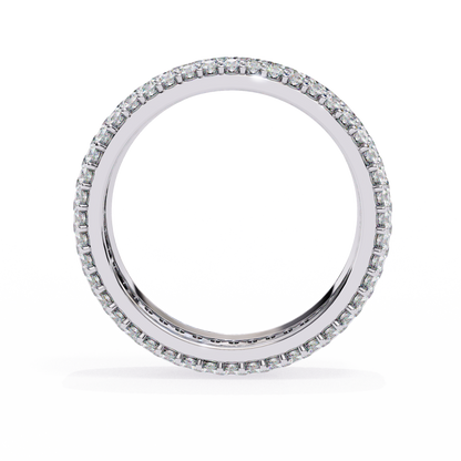 Bold Brilliance: Wide Lab Diamond Eternity Band in Yellow Gold